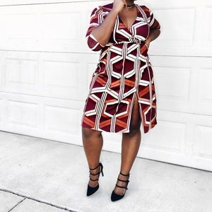 Charlotte Russe Asymmetrical Print Dress w/ Split